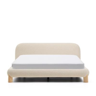 Kave Home Bed 'Odina' Bouclé, 160 x 200cm, kleur Ecru/Naturel