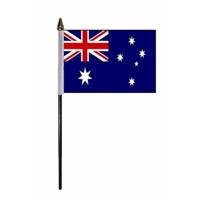 Australie - mini vlaggetje van 10 x 15 cm op stokje - Landen vlag - H27 cm