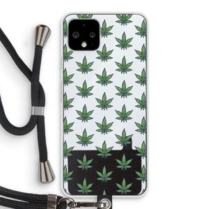 Weed: Pixel 4 Transparant Hoesje met koord