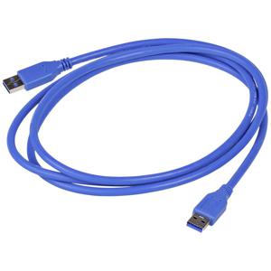 Akyga USB-kabel USB-A stekker, USB-A stekker 1.80 m Blauw AK-USB-14