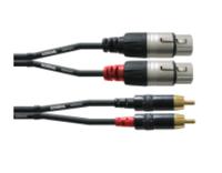 Cordial CFU 3 FC Audio Adapterkabel [2x XLR-bus - 2x Cinch-stekker] 3.00 m Zwart - thumbnail