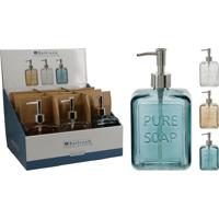 Zeepdispenser glas 500ml 3ass