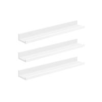 Zwevende planken set van 3, Wit / 10 x 80 x 5 cm