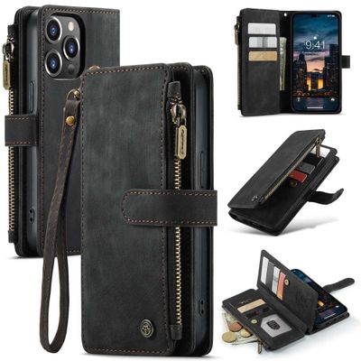 Caseme - iPhone 14 Pro Max - Portemonnee hoes - Zwart
