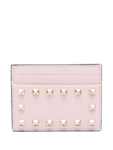 Valentino Garavani porte-cartes Rockstud en cuir - Rose