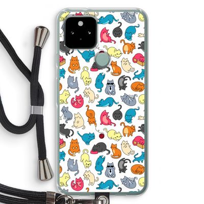 Kleurrijke katten: Pixel 5 Transparant Hoesje met koord