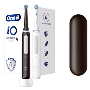 Oral-B iO Series 4 Duo Volwassene Vibrerende tandenborstel Zwart, Wit