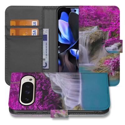 Google Pixel 10 | 10 Pro | Book Case | Waterval Paars Luxe Bescherming Met Magnetische Sluiting