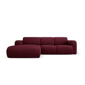 Windsor & Co Lola Hoekbank met Chaise Longue Links - Fluweel - Bordeauxrood