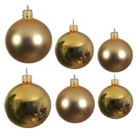 Glazen kerstballen pakket goud glans/mat 26x stuks diverse maten - thumbnail