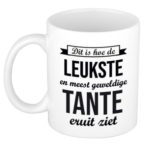 Leukste en meest geweldige tante cadeau mok / beker wit 300 ml   -