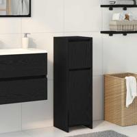 Badkamerkast met lade Zwart Eiken 30 x 30 x 95 cm Bewerkt hout