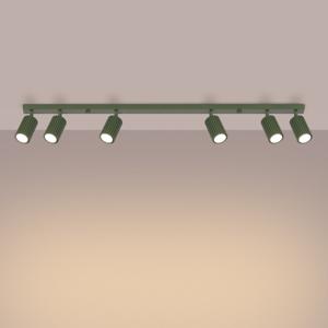 Plafondlamp KARBON 6L olijfgroen