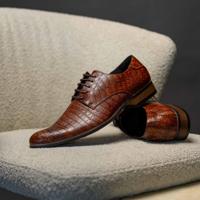 Brown Reptile Lureaux - Handgemaakte Nette Schoenen Voor Heren Brown Reptile Lureaux - Handgemaakte Nette Schoenen Voor Heren