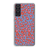 Leopard blue: Samsung Galaxy S21 FE Transparant Hoesje