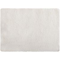 MSV Badkamerkleedje/badmat tapijt - voor de vloer - wit - 50 x 70 cm - langharig - Badmatjes - thumbnail