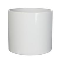 Bloempot - wit glans - H17.5 x D19.5 cm - keramiek - voor kamerplant - plantenpot