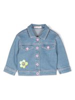 Billieblush veste en jean à logo imprimé - Bleu