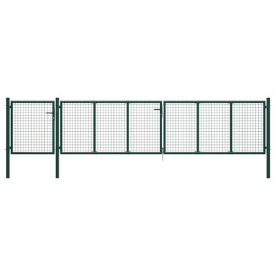 Poort 500x100 cm staal groen