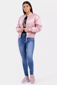 Guess Alexia Bomber Jacket Dames Roze - Maat XS - Kleur: Roze | Soccerfanshop