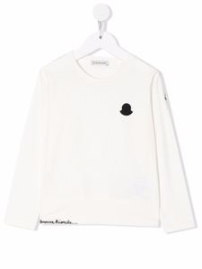 Moncler Enfant t-shirt à patch logo - Blanc