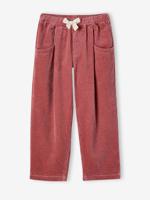 Meisjesbroek van fluweel / velours met losse pasvorm oudroze