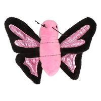 Knuffel roze vlinder 10 cm   - - thumbnail