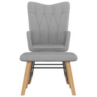 The Living Store Schommelfauteuil met Voetenbank - Stoel en Voetenbank - 61 x 78 x 98 cm - Lichtgrijs