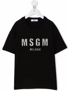 MSGM Kids t-shirt à logo imprimé - Noir
