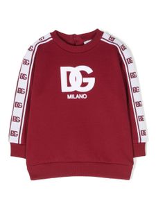 Dolce & Gabbana Kids sweat bicolore à logo imprimé - Rouge