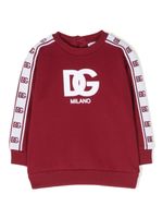 Dolce & Gabbana Kids sweat bicolore à logo imprimé - Rouge - thumbnail