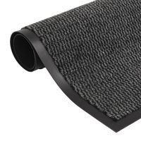 The Living Store Droogloopmat - Antraciet - 120 x 180 cm - Anti-slip - Getufte stof met flexibele rubberen achterkant