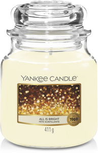 Yankee Candle Geurkaars Medium All is Bright - 13 cm / ø 11 cm