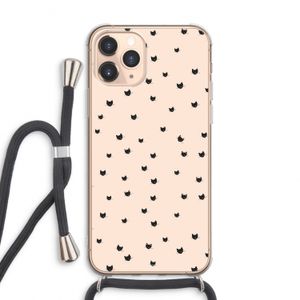 Kleine kattenkopjes: iPhone 11 Pro Max Transparant Hoesje met koord