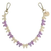 Telefoonkoord Bow - Paars Wit - Goud Telefoonkoord Bow - Paars Wit - Goud