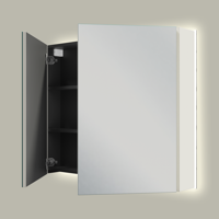 Linie Montro spiegelkast 90 x 75 cm mat wit met spiegelverlichting