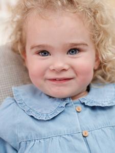 Babyblouse van lichte denim gebleekt denim