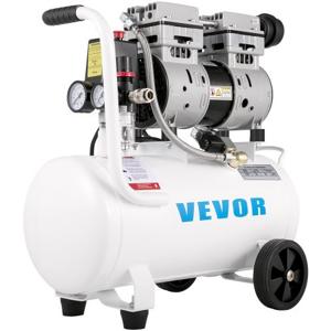 VEVOR Olievrije luchtcompressor 750 W, Silent Fluisterstille compressor 25 L, Fluistercompressor Laag Geluidsniveau, Het is een goede keuze voor huisreparatie/bandenopblazen/vloerverwarming reinigen