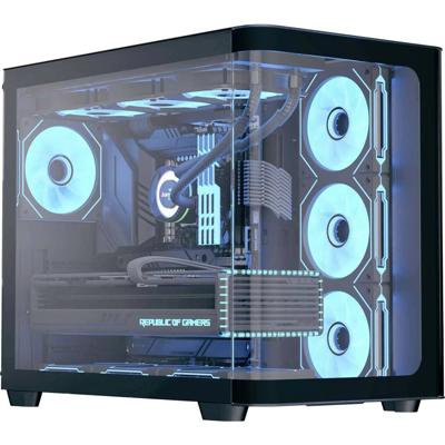 AeroCool P500C-G-BK-V1 Midi-tower PC-behuizing Zwart, Wit