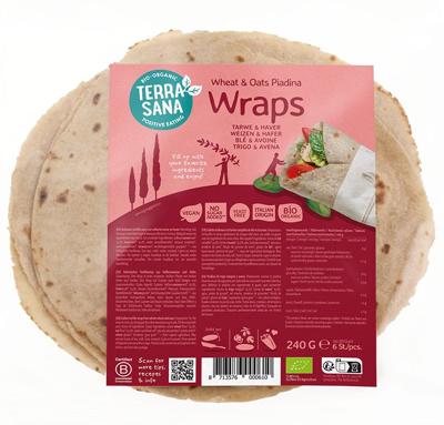 Terrasana Piadina wraps tarwe en haver bio
