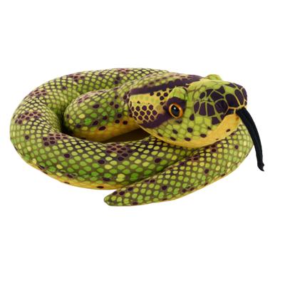 Pluche anaconda boomslang knuffel - groen - 91 cm - reptielen - slangen knuffeldieren