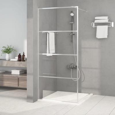VidaXL Inloopdouchewand 90x195 cm transparant esg-glas zilverkleurig