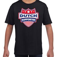 Nederland / Dutch schild supporter t-shirt zwart voor kinder