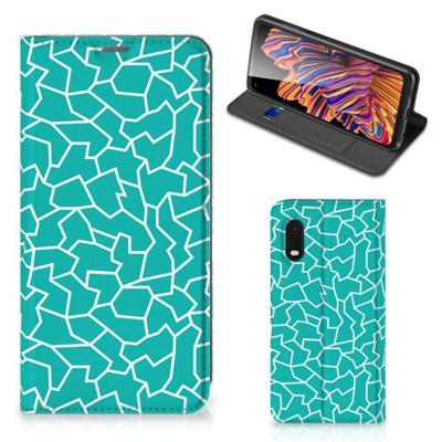 Samsung Xcover Pro | Bookcase | Cracks Blue