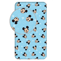 Mickey Mouse Hoeslaken blauw -Eenpersoons - 90 x 200 cm - thumbnail