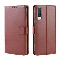 Retro Crazy Horse textuur horizontale Flip lederen case voor Galaxy A70 met houder & card slots & fotolijst (bruin)
