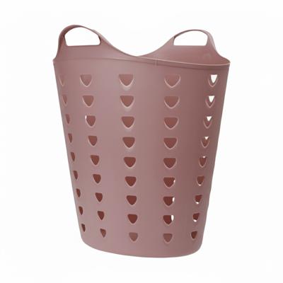 Flexibele wasmand - oudroze - 60 liter - kunststof - 47 x 50 cm