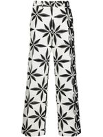 KUSIKOHC pantalon droit à imprimé géométrique - Blanc