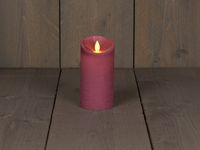 B.o.t. kaars wax rustiek bewegende vlam 7.5x15cm antiek roze 3xaaa/timer - Anna's Collection