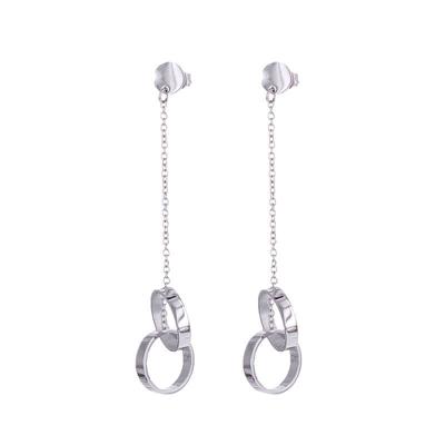 Kalli Hang Oorbellen Rondje en 2 Ringen Zilver